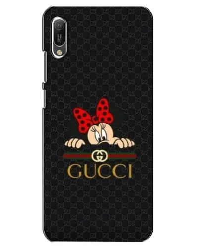 Чехол для Huawei Y6 2019 с картинкой «Минни Маус Gucci — черный»