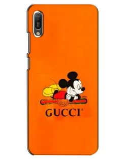 Чехол для Huawei Y6 2019 с картинкой «Микки Маус Gucci — оранж»