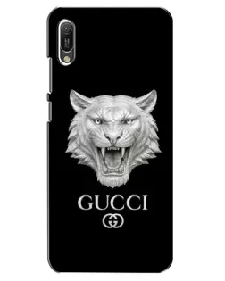 Чехол для Huawei Y6 2019 с картинкой «Gucci — серебряный лев»
