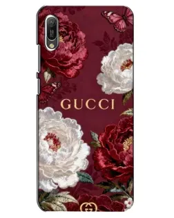 Чехол для Huawei Y6 2019 с картинкой «Gucci — бордовые розы»