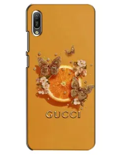 Чехол для Huawei Y6 2019 с картинкой «Gucci — золотые бабочки»