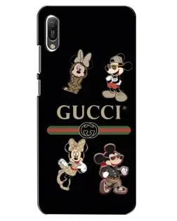 Чехол для Huawei Y6 2019 с картинкой «Gucci — герои Disney и монограмма»