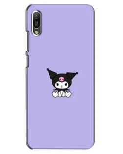 Чехол для Huawei Y6 2019 с картинкой «Kuromi — фиолетовый минимализм»