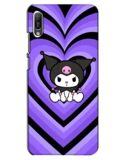 Чехол для Huawei Y6 2019 с картинкой «Kuromi и фиолетовые сердца»