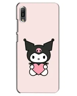 Чехол для Huawei Y6 2019 с картинкой «Kuromi и сердце»