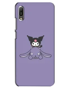 Чехол для Huawei Y6 2019 с картинкой «Kuromi на лиловом фоне»