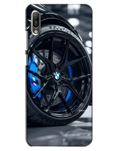 Чехол для Huawei Y6 2019 с картинкой «Колесо BMW вблизи»