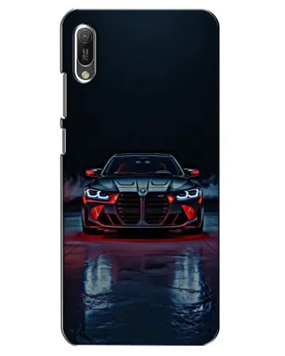Чехол для Huawei Y6 2019 с картинкой «BMW на мокрой дороге»