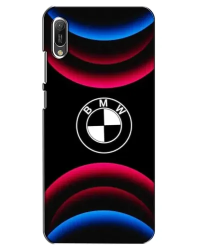 Чехол для Huawei Y6 2019 с картинкой «Логотип BMW и неоновые дуги»