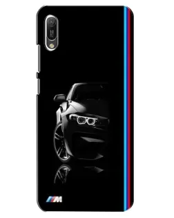 Чехол для Huawei Y6 2019 с картинкой «Силуэт BMW в темноте»