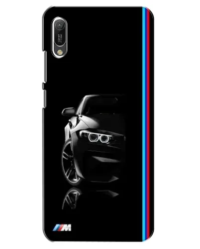 Чехол для Huawei Y6 2019 с картинкой «Силуэт BMW в темноте»