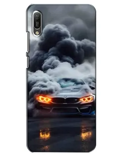 Чехол для Huawei Y6 2019 с картинкой «BMW в дыму»