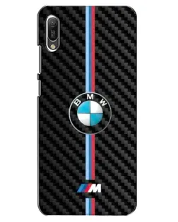 Чехол для Huawei Y6 2019 с картинкой «Эмблема BMW и карбон»