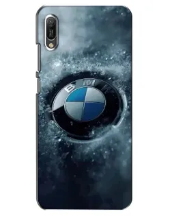 Чехол для Huawei Y6 2019 с картинкой «Логотип BMW — лед»