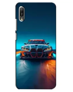 Чехол для Huawei Y6 2019 с картинкой «BMW — огни неона»