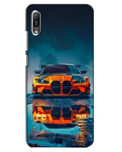 Чехол для Huawei Y6 2019 с картинкой «BMW — золотая эмблема»