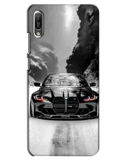 Чехол для Huawei Y6 2019 с картинкой «BMW — акварельный дрифт»
