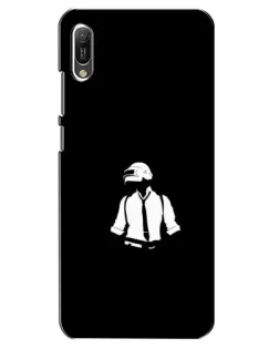 Чехол для Huawei Y6 2019 с картинкой «PUBG — белый шлем»