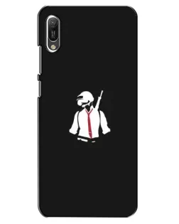 Чехол для Huawei Y6 2019 с картинкой «PUBG — силуэт воина»