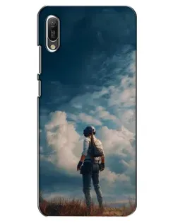 Чехол для Huawei Y6 2019 с картинкой «Герой PUBG на скале»