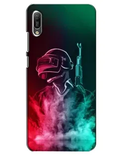 Чехол для Huawei Y6 2019 с картинкой «PUBG — огненный воин»
