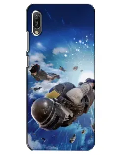 Чехол для Huawei Y6 2019 с картинкой «Десант PUBG — прыжок»