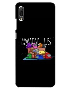 Чехол для Huawei Y6 2019 с картинкой «Логотип Among Us»