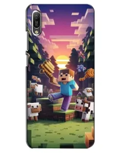 Чехол для Huawei Y6 2019 с картинкой «Стив на ферме»