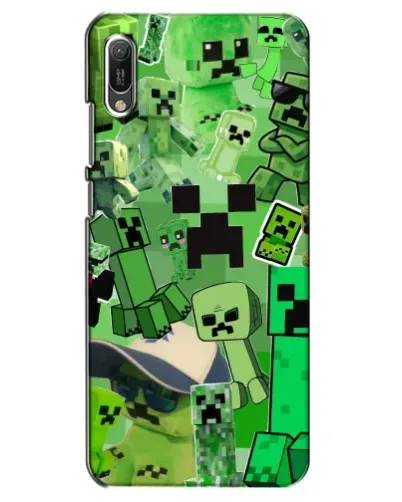 Чехол для Huawei Y6 2019 с картинкой «Криперы Minecraft»
