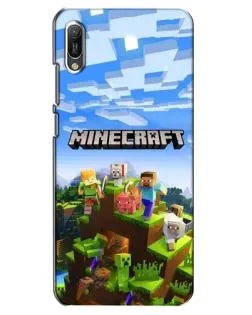 Чехол для Huawei Y6 2019 с картинкой «Minecraft классический мир»