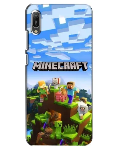 Чехол для Huawei Y6 2019 с картинкой «Minecraft классический мир»