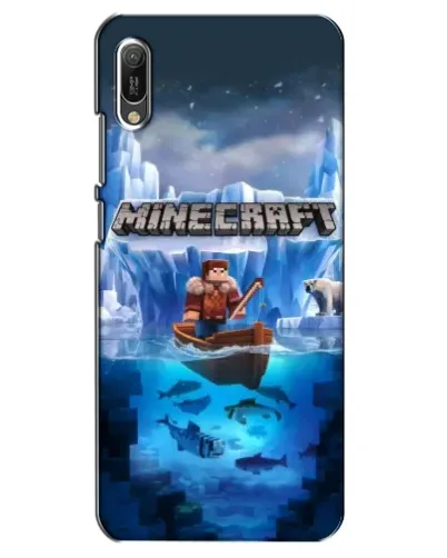 Чехол для Huawei Y6 2019 с картинкой «Minecraft ледяной мир»
