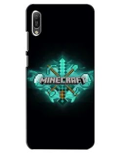 Чехол для Huawei Y6 2019 с картинкой «Minecraft Diamond лого»