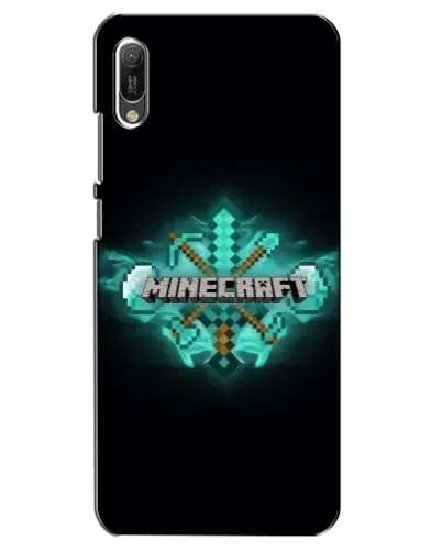 Чехол для Huawei Y6 2019 с картинкой «Minecraft Diamond лого»