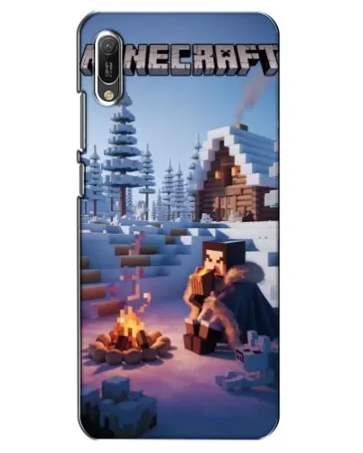 Чехол для Huawei Y6 2019 с картинкой «Зимний Minecraft»