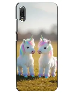 Чехол для Huawei Y6 2019 с картинкой «Пара единорогов»