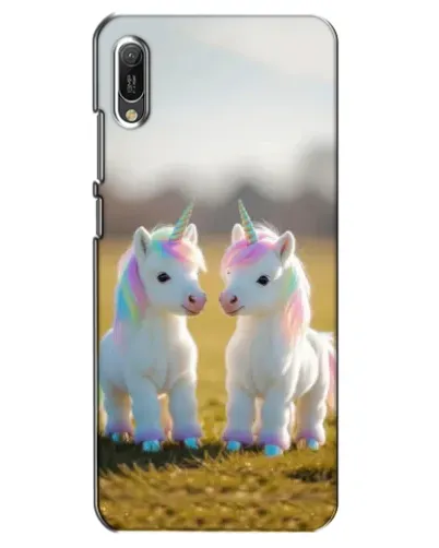 Чехол для Huawei Y6 2019 с картинкой «Пара единорогов»