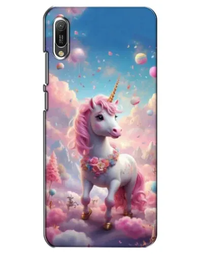 Чехол для Huawei Y6 2019 с картинкой «Единорог среди облаков»
