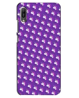 Чехол для Huawei Y6 2019 с картинкой «Единороги на фиолетовом»