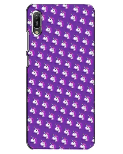 Чехол для Huawei Y6 2019 с картинкой «Единороги на фиолетовом»