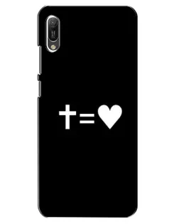 Чехол для Huawei Y6 2019 с картинкой «Крест и Сердце»