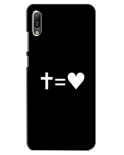 Чехол для Huawei Y6 2019 с картинкой «Крест и Сердце»