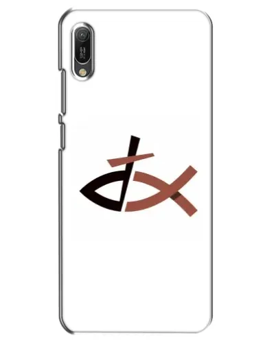 Чехол для Huawei Y6 2019 с картинкой «Рыба и крест»