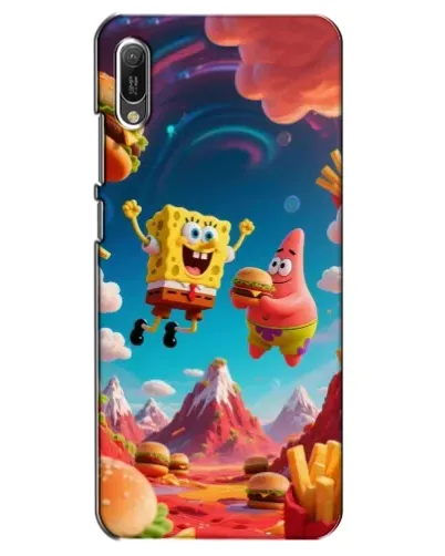 Чехол для Huawei Y6 2019 с картинкой «Космический фастфуд»