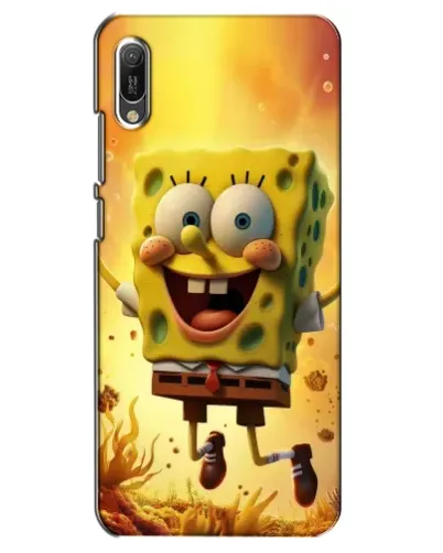 Чехол для Huawei Y6 2019 с картинкой «Губка Боб прыгает»