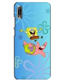 Чехол для Huawei Y6 2019 с картинкой «Спанч Боб и Патрик»
