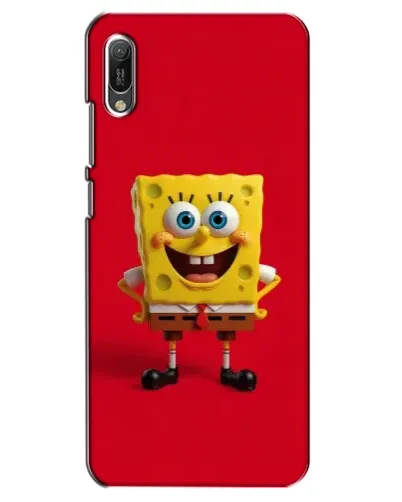 Чехол для Huawei Y6 2019 с картинкой «Спанч Боб на красном»