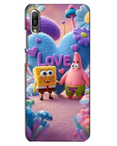 Чехол для Huawei Y6 2019 с картинкой «Губка Боб Патрик»
