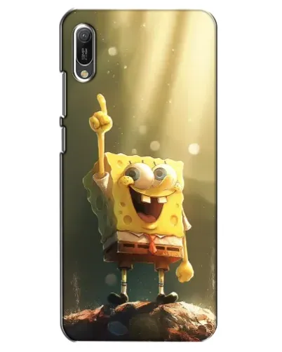 Чехол для Huawei Y6 2019 с картинкой «Сияющий Спанч Боб»