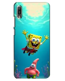 Чехол для Huawei Y6 2019 с картинкой «Спанч Боб под водой»